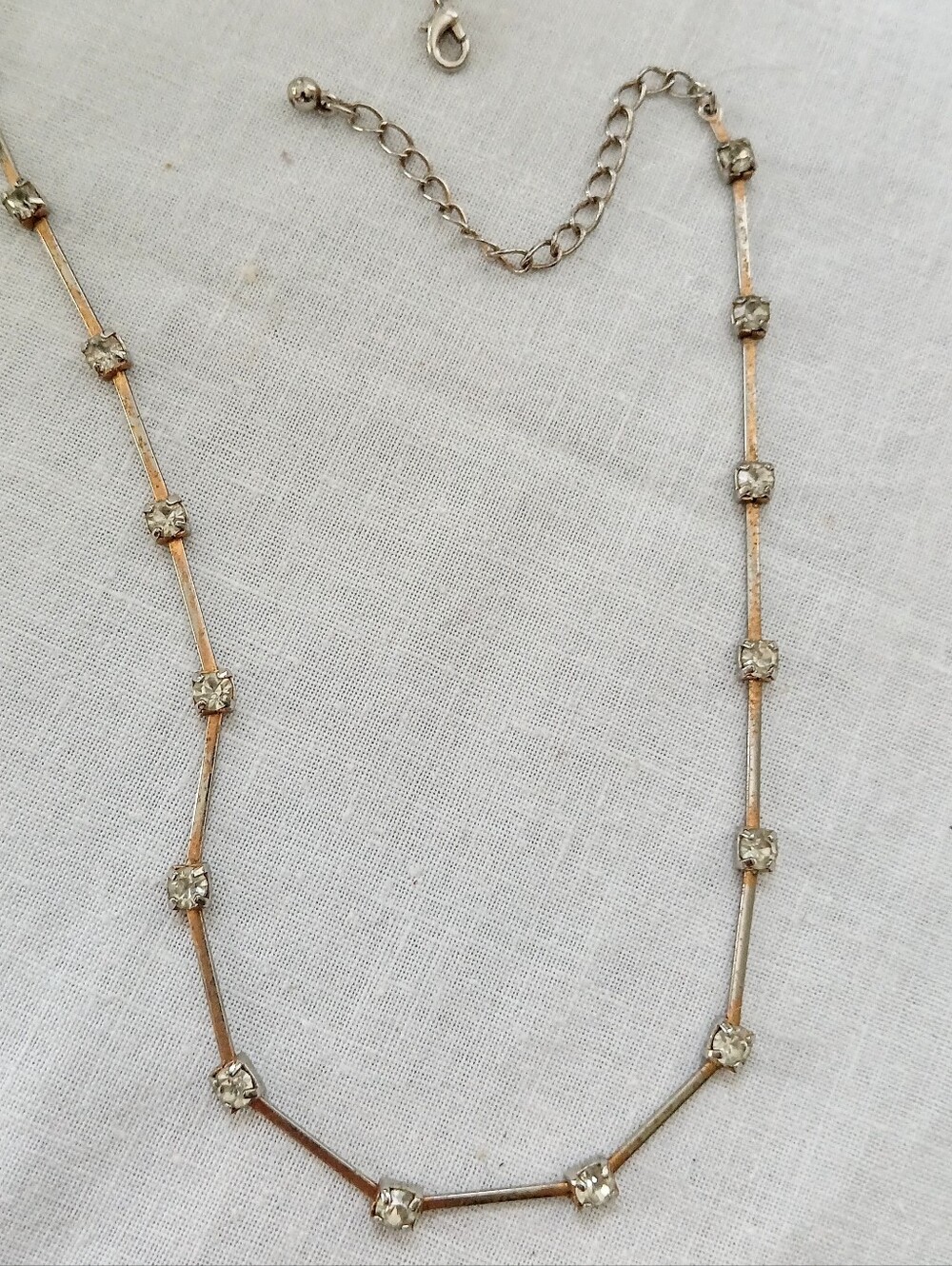 Classic Goldtone Bead Station Necklace Adjustable Length